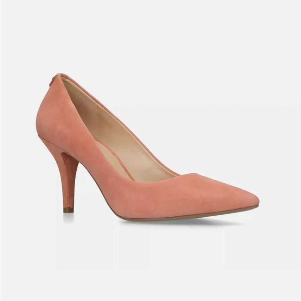 MICHAEL Michael Kors Dorothy Flex Mid Pump Suede in Grape Pink Size 8.5